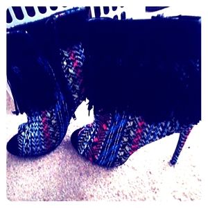 Privileged heel open toe boots